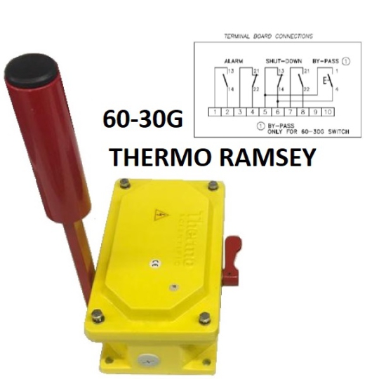 Công tắc dây giật khẩn cấp Ramsey  60-30G Thermo Ramsey Belt Sway Switch – 6030G Run-Off Switch