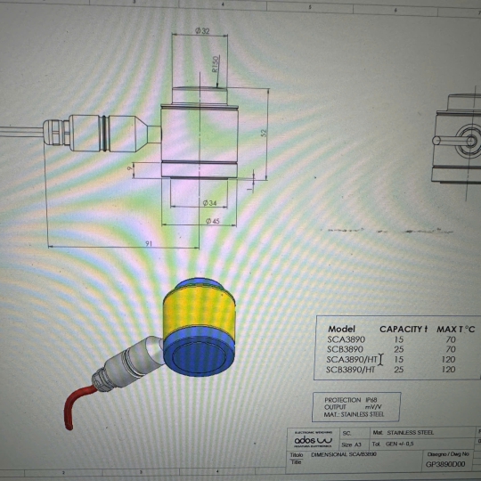 Cảm biến tải trọng ADOS SCA3890/HT  , ADOS SCA3890, ADOS SCB3890, ADOS SCB3890/HT