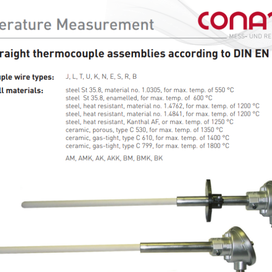 Đầu dò nhiệt độ Conatex Straight thermocouple Product no .: AKK32S21712Z27 Art. No.: T009225 Type: AKK