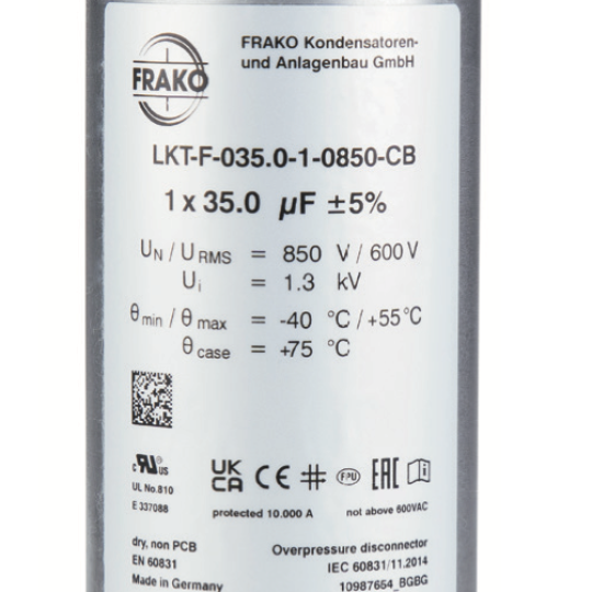 Tụ điện điện tử công suất LKT-F-020.0-3-450-BC FRAKO