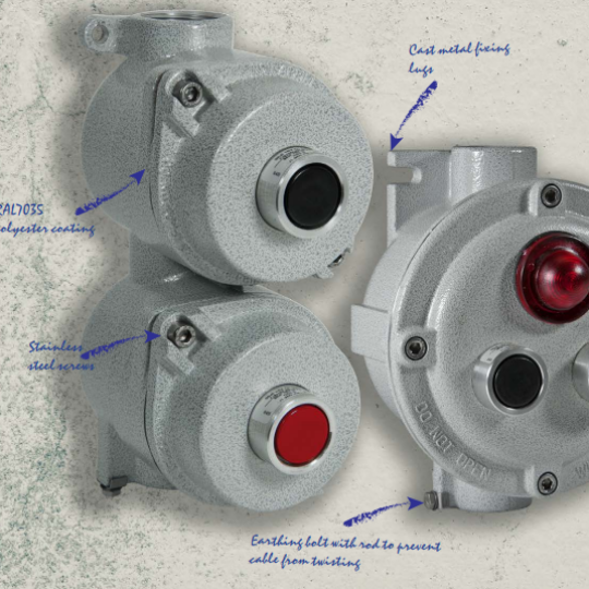 Bộ nút nhấn nhả + đèn báo 24vdc, Atex CORTEM EFDC-23   CORTEM EFDC-24  