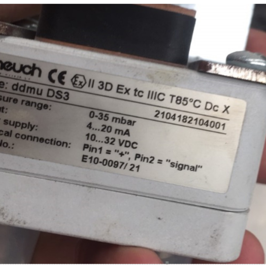 Cảm biến chênh  áp suất Scheuch  Type ddmu DS3  Order No: 0012173 Differential Pressure Transmitter