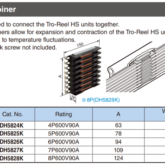 Miếng nối ray điện Panasonic Center feed-in Joiner  Panasonic DH5824K ,DH5825K,DH5826K, DH5827K, DH5828K