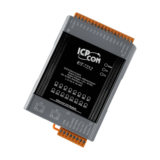 Module vào/ra số ET-7252 Ethernet I/O Module with 2-port Ethernet Switch, 8-ch DI and 8-ch DO 