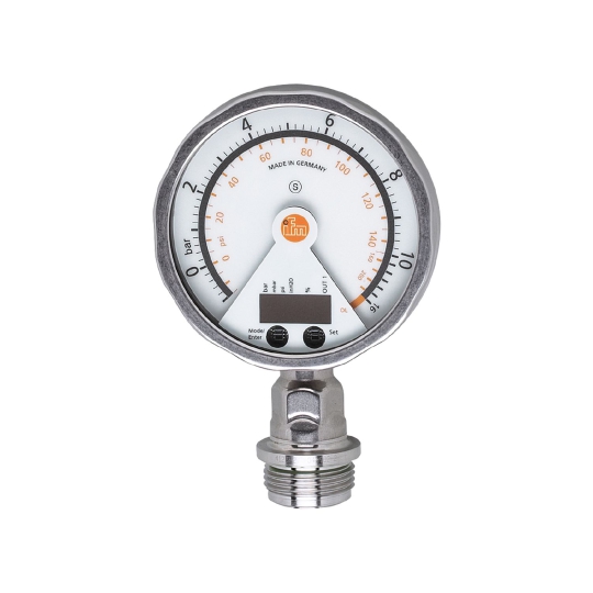 Cảm biến áp suất xả với màn hình hiển thị Flush pressure sensor with analogue display IFM PG2794 PG-010-REA01-MFRKG/US/ /P