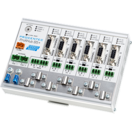 Bộ khuyếch đại, cách ly, lọc nhiễu mạng Profibus 5 cổng điện ProfiHub B5+R   Code 17020R   (replaces standard B5)  Procentec