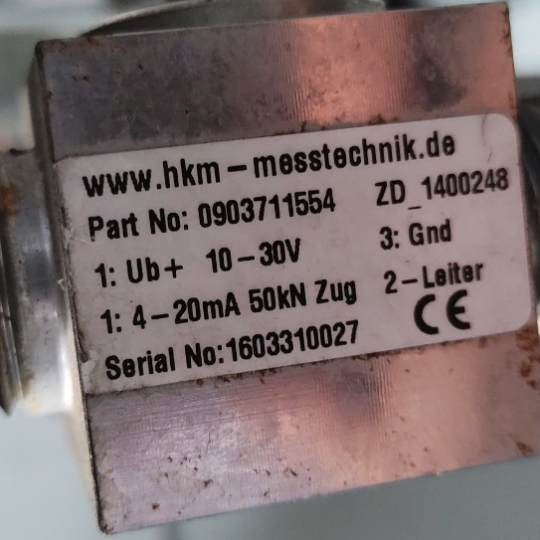 Cảm biến tải trọng Loadcell Part No 0903711554  Serial No: 1603310027  HKM-Messtechnik  