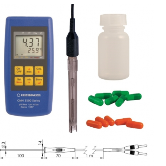 Máy đo pH, nhiệt độ Senseca GHM 480712 GMH3511-G100-GE	pH-/Redox-/Temperature measuring instrument