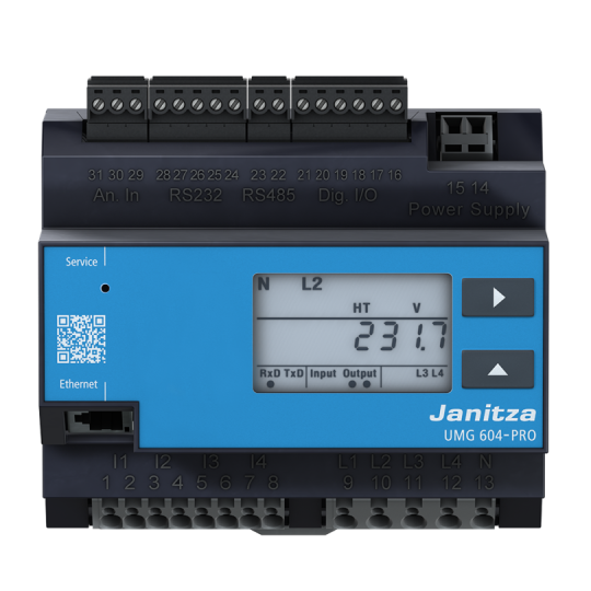 Đồng hồ giám sát chất lượng điện năng gắn DIN Rail Janitza 5216202 UMG 604 E-PRO 230V (UL)  UMG 604-PRO  